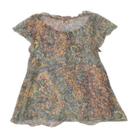 Blusa Camponesa Transparente com estampado Paisley