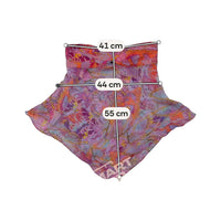 Butterfly Print Silk Chiffon Handkerchief Hem Tube Top