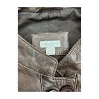 Edina Ronay London Brown Leather Double-Breasted Jacket (L/UK14)