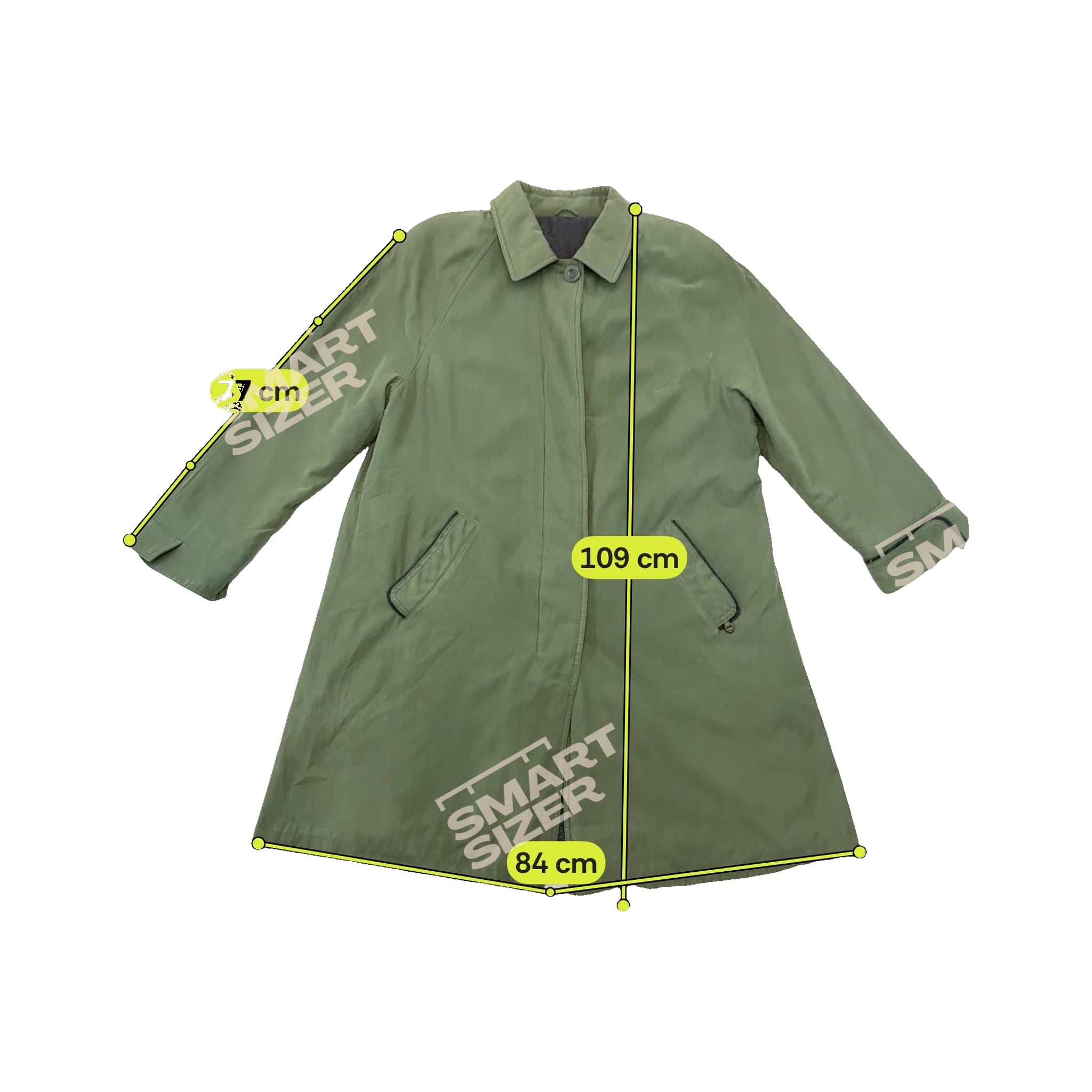 Vintage Olive Green Longline Raglan Utility Jacket