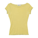 Moschino Solid Ruffle-Trim Crew Neck T-shirt