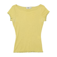 Moschino Solid Ruffle-Trim Crew Neck T-shirt