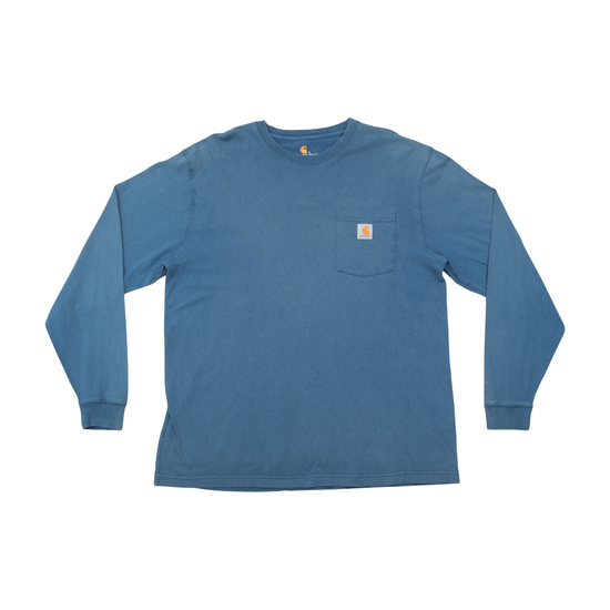 Camisa Carhartt azul em algodão de Manga Comprida com Bolso
