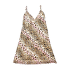 Y2K Leopard Print Lace Hem Slip Dress