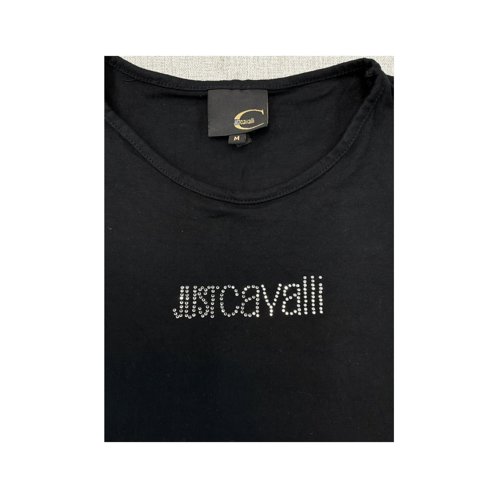 Just Cavalli Rhinestone Logo T-shirt