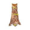 Paisley Floral Print Asymmetrical Handkerchief Hem Chiffon Maxi Dress