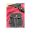 Babe Sheer Pink Mesh Button Up Shirt with Denim Trim