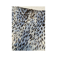 Blue Animal Print Lace Trim Skirt