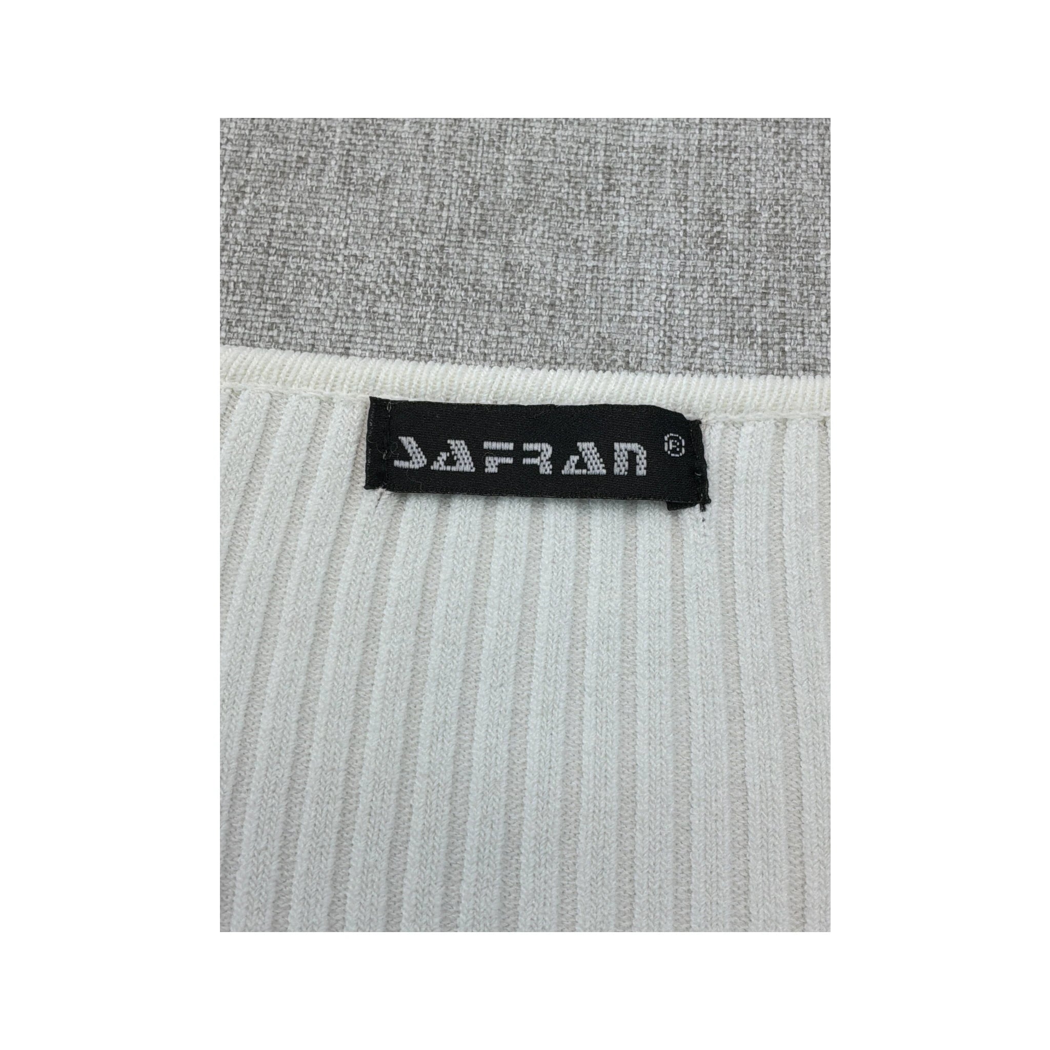 Safran Ribbed V-Neck Zip Front Sweater