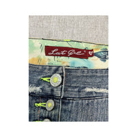 Last Girl Distressed Denim Mini Skirt