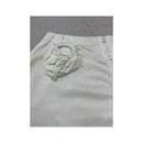 Miss Sixty White Cotton Zip Front Mini Skirt with Drawstring Cutout Pockets