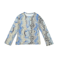 Blue Mesh Snakeprint Shirt