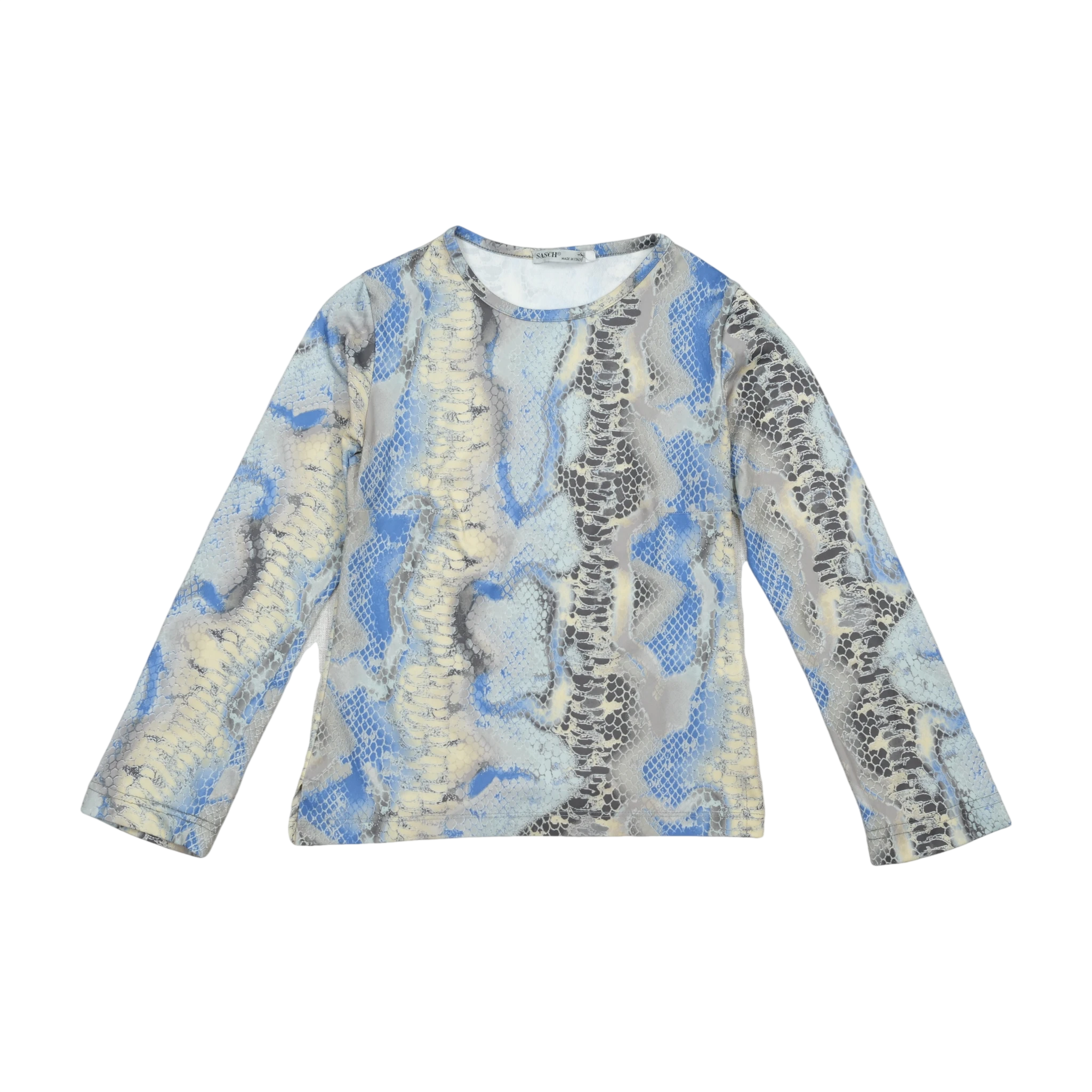 Blue Mesh Snakeprint Shirt