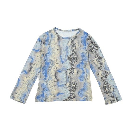 Sasch Blue Snakeskin Print Long Sleeve Shirt