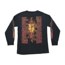 T-shirt de Banda Godsmack de Manga Comprida com Chamas na Manga