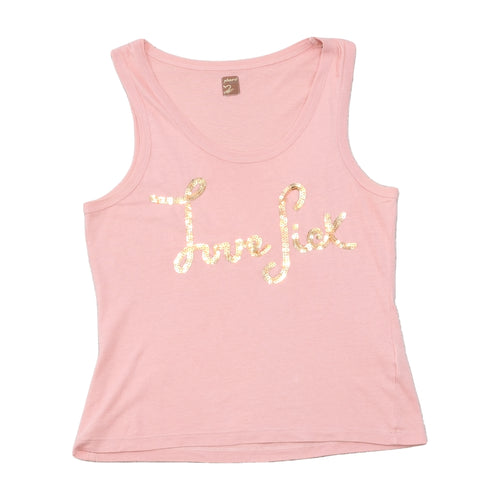 Phard Sequin Slogan Cotton Tank Top