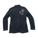 Armani Jeans Dark Wash Denim Zip Jacket with Logo Patches