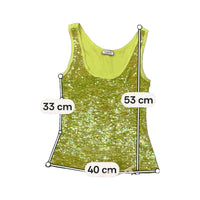 MAX&Co. Lime Green/Yellow Sequin Tank Top
