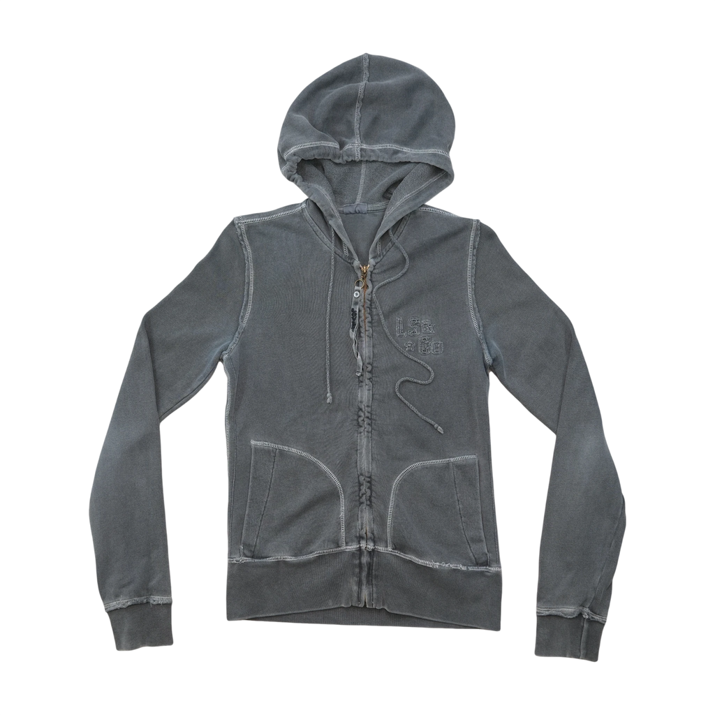 Levi's Washed Gray Zip Up Hooded Fleece