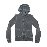 Levi's Washed Gray Zip Up Hooded Fleece
