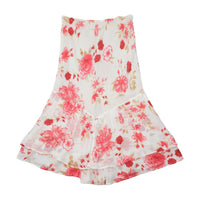 Saia Assimétrica floral com Bainha Lenço