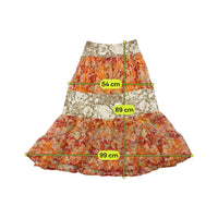 Saia em Camadas com Folhos e estampado floral Misto