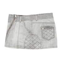 GUESS Quilted Zip Detail Denim Mini Skirt