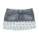 Guess Y2K Floral Ruffle Denim Mini Skirt