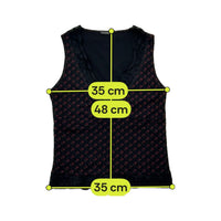 PHARD Floral Print Lace Trim V-Neck Sleeveless Blouse