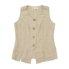 Fecon Linen Blend Sleeveless Tailored Jacket