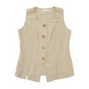 Fecon Linen Blend Sleeveless Tailored Jacket