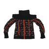 Togs Zone Vintage Print Stripe Velour Trim Sweater