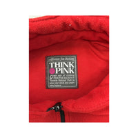 Camisola Polar Think Pink vermelha com Meio Fecho