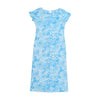 IRGE Blue Paisley Floral Print Cotton Cap Sleeve Maxi House Dress