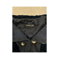 Nelles Vintage Velour Button-Up Ruffled Jacket