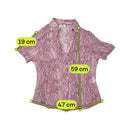 Oltre Pink Snakeskin Print Short Sleeve Button Up Shirt