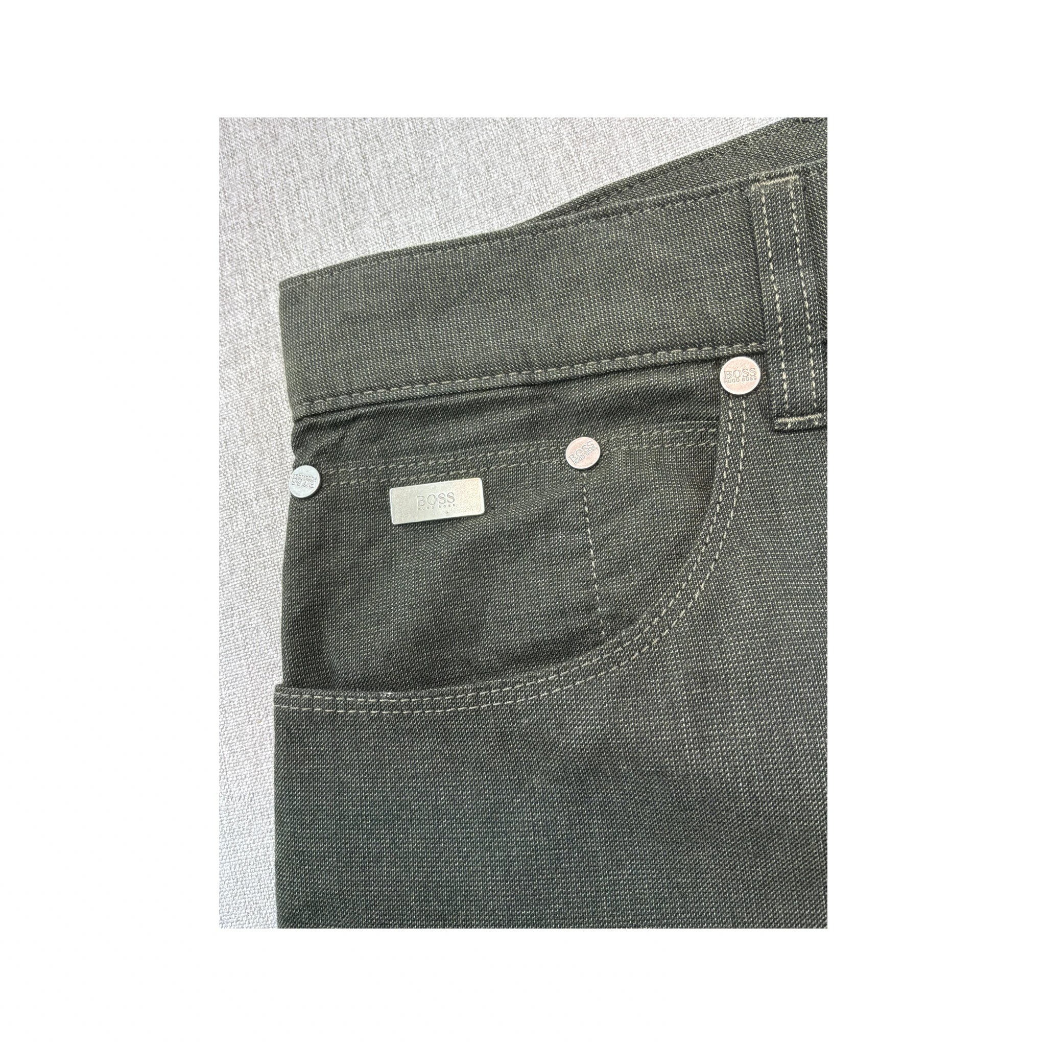 BOSS Hugo Boss Dark Gray Cotton Straight Leg Jeans