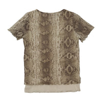 Life Style Snakeskin Print Mesh Shirt (Smartsizer)