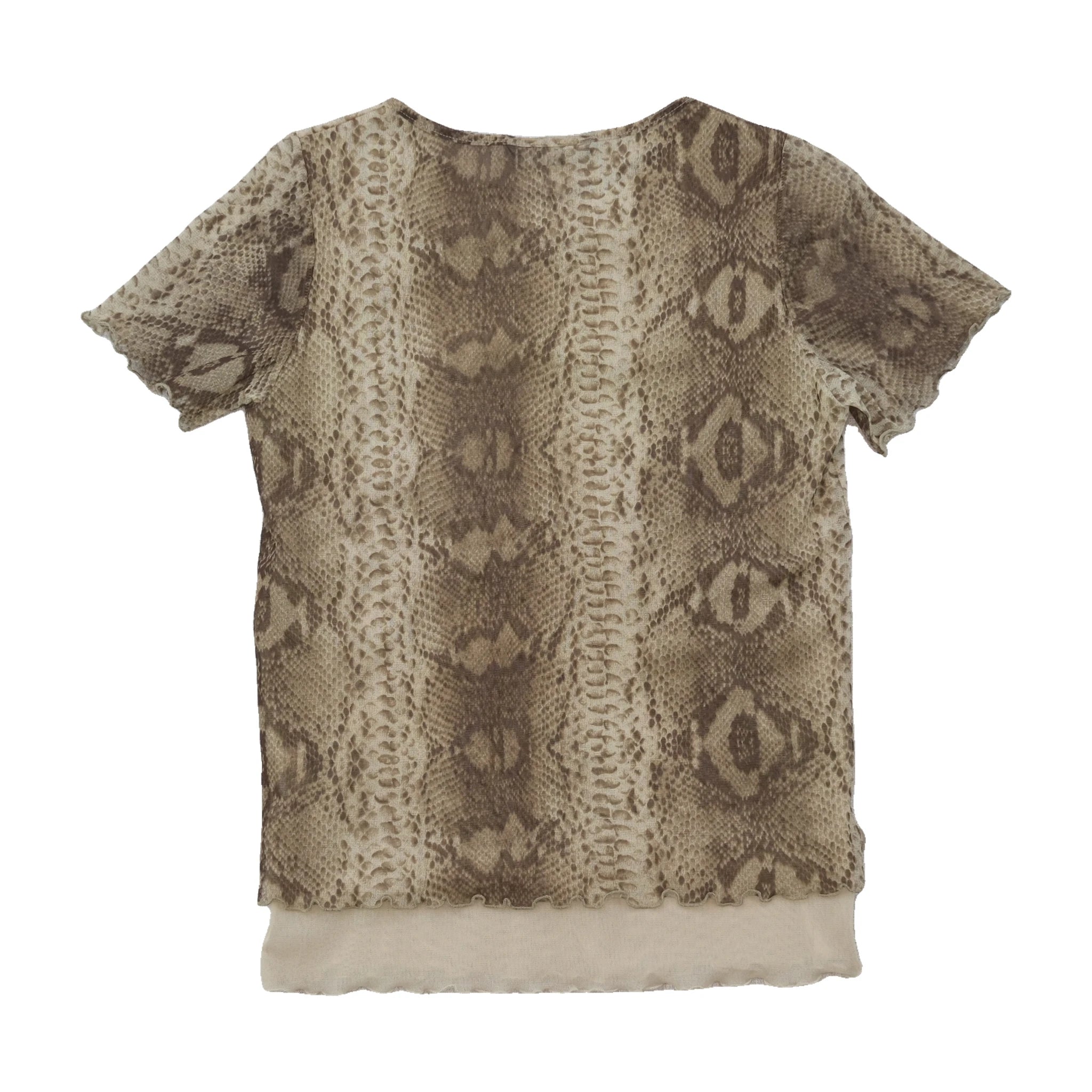 Life Style Snakeskin Print Mesh Shirt (Smartsizer)