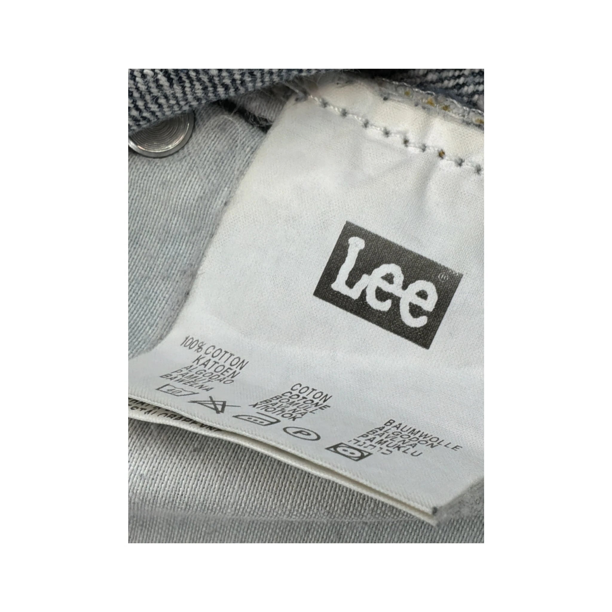 Calças de ganga Lee 100% algodão em ganga de Lavagem Desbotada