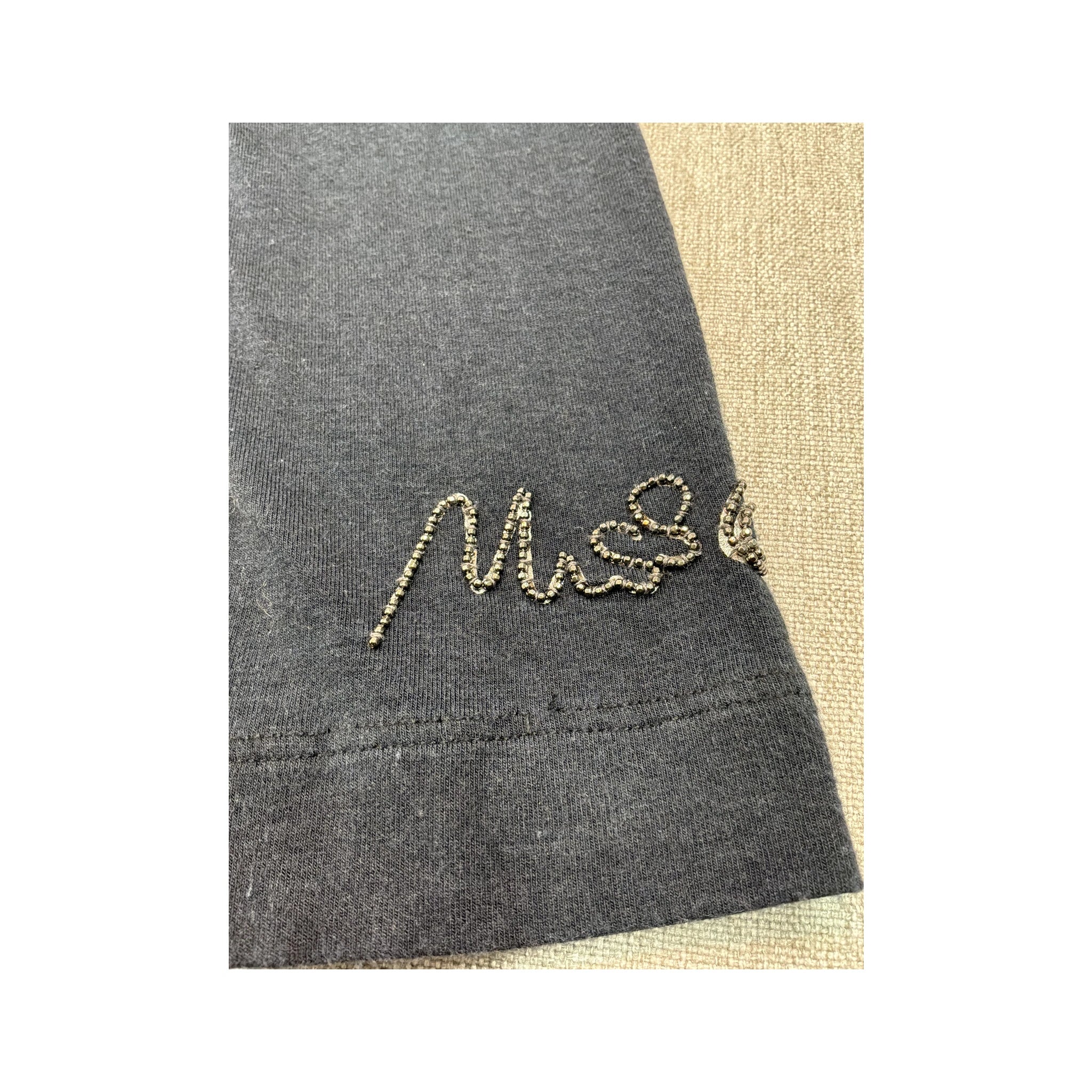 Miss Sixty Collection Rhinestone Script Long Sleeve Bodycon Dress
