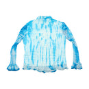 Marlboro Classics Tie Dye Ruffle Hem Button Up Shirt