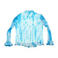 Marlboro Classics Tie Dye Ruffle Hem Button Up Shirt