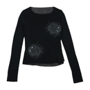 Blusa preta com Motivo de Lantejoulas
