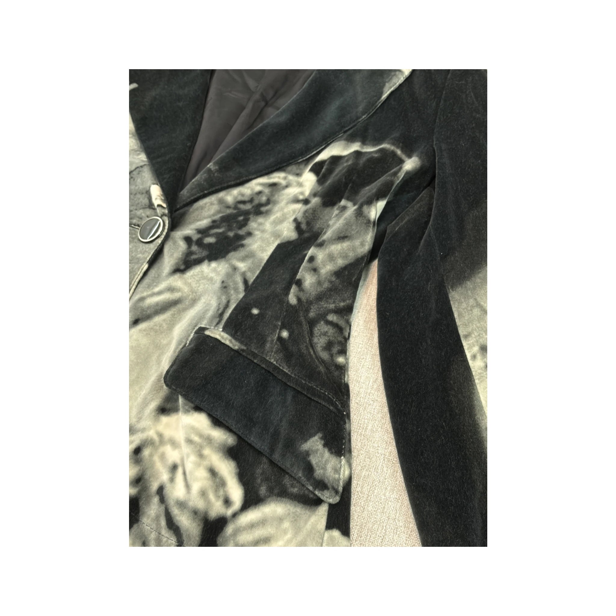 Angelo Marani Cinematic Print Cotton Velvet Jacket