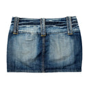 Blue Collection Washed Denim Mini Skirt with Double-Button Waist