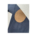 FABRICADO Na PRC Navy Full Zip Mock Neck Sweater with Elbow Patches