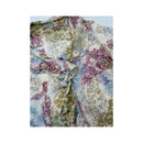 Blusa Transparente Sonia Fortuna floral com Folhos à Frente