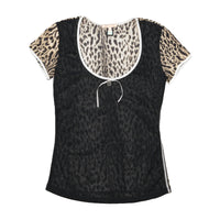 Roberto Cavalli Leopard Print Mesh T-shirt