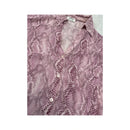 Oltre Pink Snakeskin Print Short Sleeve Button Up Shirt